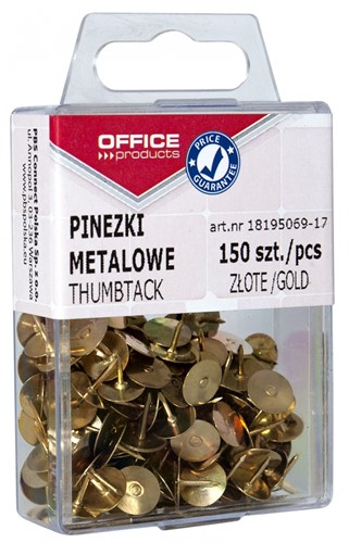 Pinezki złote metalowe 150szt do tablic korkowych