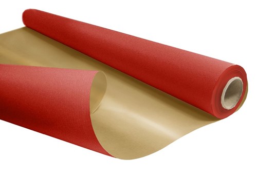 Papier ozdobny KRAFT DUO Czerwono-Złoty 69cm/25m