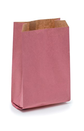 Torebka papierowa fałdowa KRAFT OLD PINK 160x270+80mm Różowa