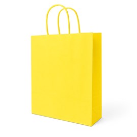 Torebka papierowa żółta 230x120x300 mm z papierowym uchwytem – żywa i praktyczna