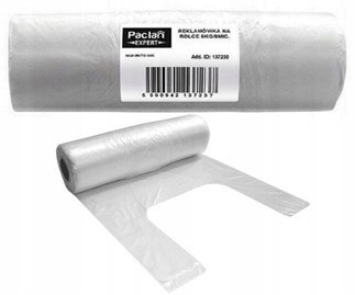 Paclan reklamówki foliowe HDPE – rolka 140 sztuk, przezroczyste, do 5 kg