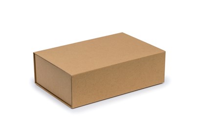 Pudełko magnetyczne kraft prążek 300x200x90mm bez kleju, opakowanie prezentowe