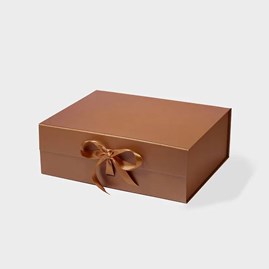 Miedziane pudełko prezentowe magnetyczne A4 z wstążką 330x255x115mm