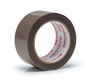 Brązowa taśma pakowa akrylowa NEOTAPE 48mm x 90m na rolce do pakowania kartonów