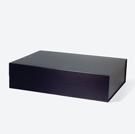 Czarne pudełko magnetyczne składane XXL 600x440x152mm z połowiczną klapą