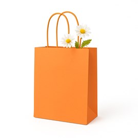 Torebka papierowa pomarańczowa 180x80x225 mm z papierowym uchwytem – kompaktowa i wyróżniająca się