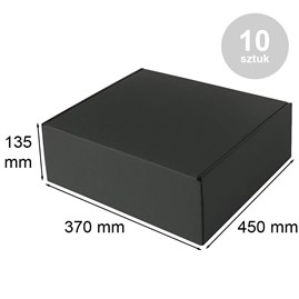 Czarny karton wykrojnikowy 450x370x135mm, 10szt do pakowania produktów i zestawów