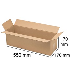 Brązowy karton klapowy 550x170x170mm 3W, opakowanie kartonowe do wysyłki