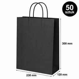 Torba prezentowa 230x120x300 mm ciemnoszara 50 szt