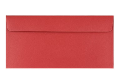 Koperty ozdobne DL perłowy czerwony 120g HK, 50szt, format 110x220mm