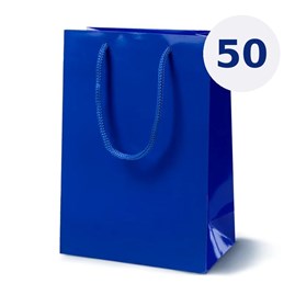 Granatowa torba papierowa laminowana 170×70×210 mm 50 sztuk