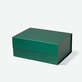 Ciemnozielone pudełko magnetyczne prezentowe A5 235x170x101mm z matowym wykończeniem