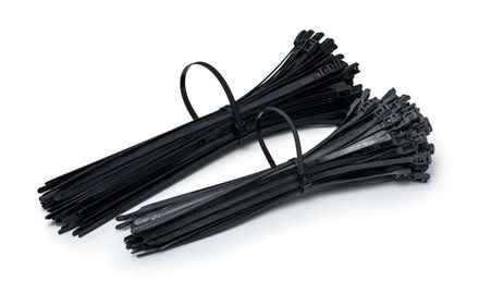 Czarne opaski zaciskowe 400x10mm z płaskim zamkiem, 100szt do spinania kabli