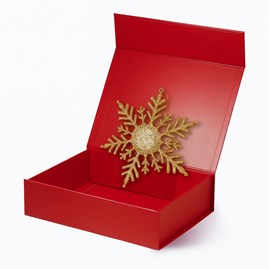 Czerwone pudełko prezentowe B6 ozdobne z klapką magnetyczną 203x152x55mm