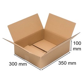 Brązowy płaski karton klapowy 350x300x100mm z tektury 3W do wysyłki