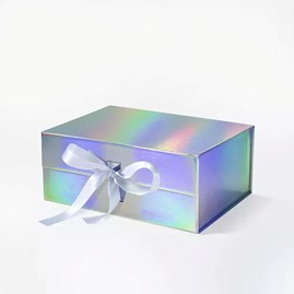 Holograficzne pudełko prezentowe magnetyczne z wstążką 235x170x101mm