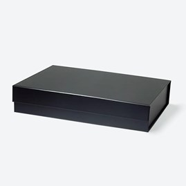 Czarne pudełko magnetyczne prezentowe 305x203x64mm składane z matowym wykończeniem