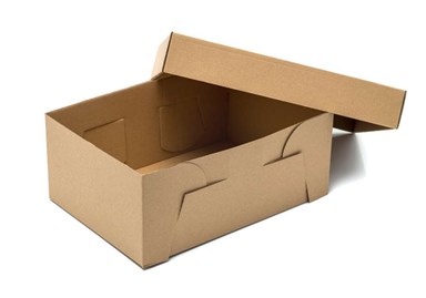 Brązowy karton wykrojnikowy 320x220x130mm na buty, opakowanie z wieczkiem