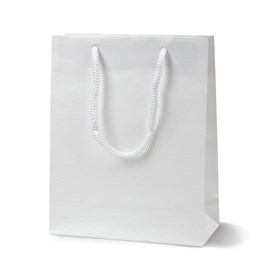 Torba papierowa laminowana biała 170x70x210 mm A5