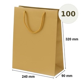 Torby złote laminowane 240x90x320 mm torby prezentowe 100 szt
