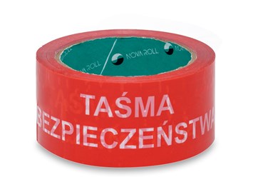 Taśma bezpieczeństwa czerwona 66m/72yd/48mm z nadrukiem ostrzegawczym