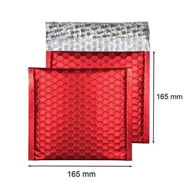 Koperta bąbelkowa metaliczna CD 165x165mm czerwona ochronna do wysyłki