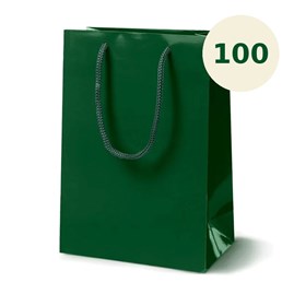 Zielona torba papierowa laminowana 170×70×210 mm 100 sztuk