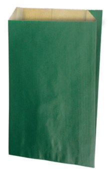 Zielona papierowa torebka fałdowa KRAFT 160x270+80mm bez uchwytu do pakowania produktów