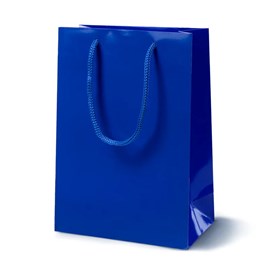 Torba papierowa laminowana granatowa 170x70x250 mm
