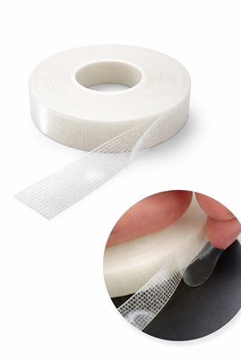 Dwustronna taśma żelowa z siatką 19x0.5mm, transparentna rolka 50m do montażu