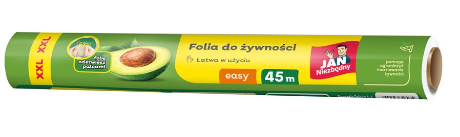 Przezroczysta folia spożywcza Jan Niezbędny EASY 45m x 29cm w opakowaniu