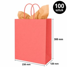 Torba prezentowa 230x120x300 mm jasnoczerwona 100 szt