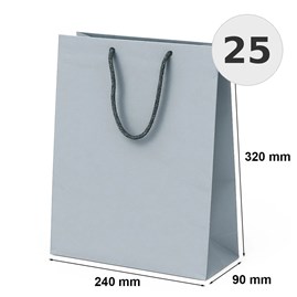 Torby srebrne laminowane 240x90x320 mm torby prezentowe 25 szt