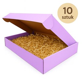 pudełko fasonowe, karton fioletowy, pudełko wykrojnikowe, karton fala E, zestaw 10 sztuk