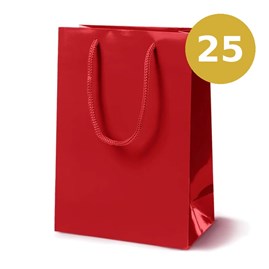 Czerwona torba papierowa laminowana 170×70×250 mm 25 sztuk