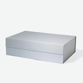 Pudełko magnetyczne XL srebrne perłowe 500x340x145mm na duże prezenty