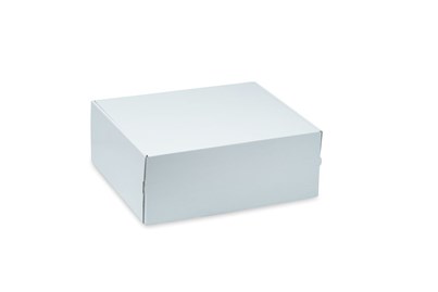 Białe pudełko fasonowe wysyłkowe 350x250x50mm F427 z paskiem klejącym