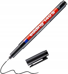 Czarny marker permanentny Edding 140 S 0,3 mm z cienką końcówką do gładkich powierzchni