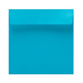 Kwadratowe koperty ozdobne K4 perłowe niebieskie 156x156mm, 120gsm, 50szt