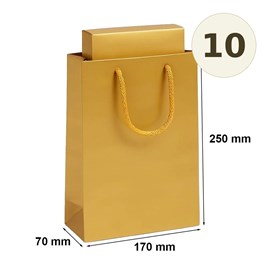 torba laminowana złota 170x70x250 mm 10 sztuk