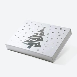 Pudełko Magnetyczne Świąteczne Biały 280x210x40mm (zew) Na Prezent