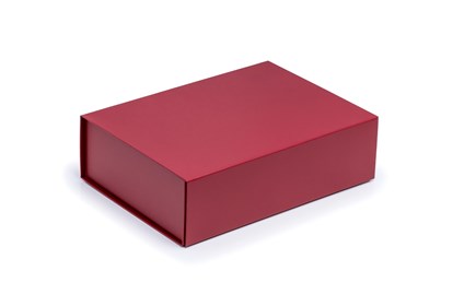 Bordowe pudełko magnetyczne 350x250x100mm ozdobne na prezent z tektury litej