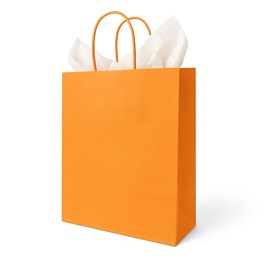 Torebka papierowa pomarańczowa 230x120x300 mm z papierowym uchwytem – energetyczna i wytrzymała
