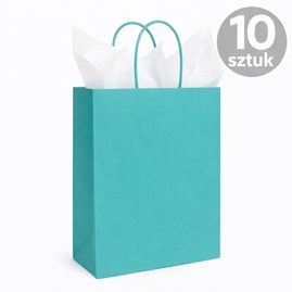 Torba papierowa morska 180×80×225 mm z uchwytem kraft 10 sztuk