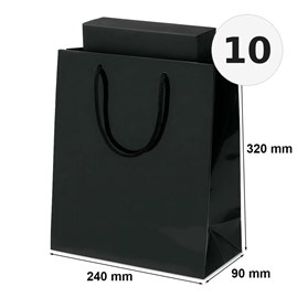 Torby czarne laminowane 240x90x320 mm torby prezentowe 10 szt