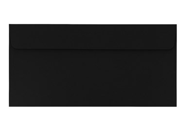 Czarne koperty ozdobne DL 110x220mm 120g z paskiem HK, opakowanie 50szt
