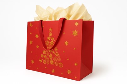 torba prezentowa, torba świąteczna, torba kraft, torba czerwona, torba ozdobna