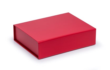 Czerwone pudełko prezentowe B6 ozdobne z klapką magnetyczną 203x152x55mm