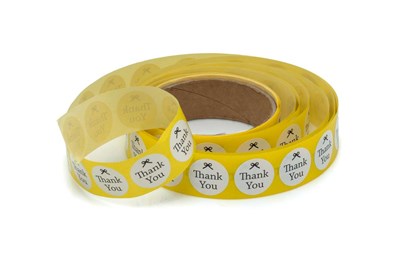 Naklejki okrągłe Białe Fi25mm Thank You 6 - 200szt