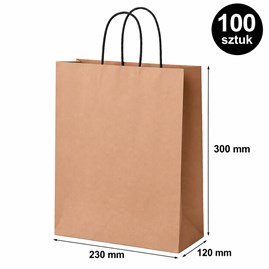 Torba prezentowa 230x120x300 mm miedziana 100 szt